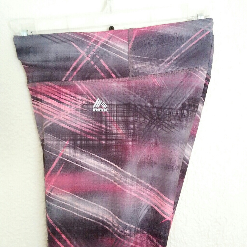 RBX Active Leggings Black Gray Pink White SZ S #E1